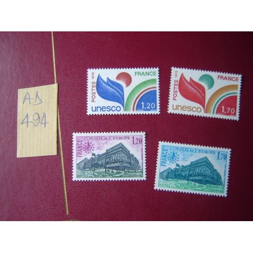 Ad 494 / Lot Timbres France Neufs Sans Trace Charnière *Service N°56 À 59 * 1978