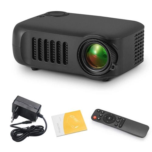 Mini projecteur portable avec multiport Petit lecteur multimédia Beamers pour le théâtre en plein air Noir,prise américaine
