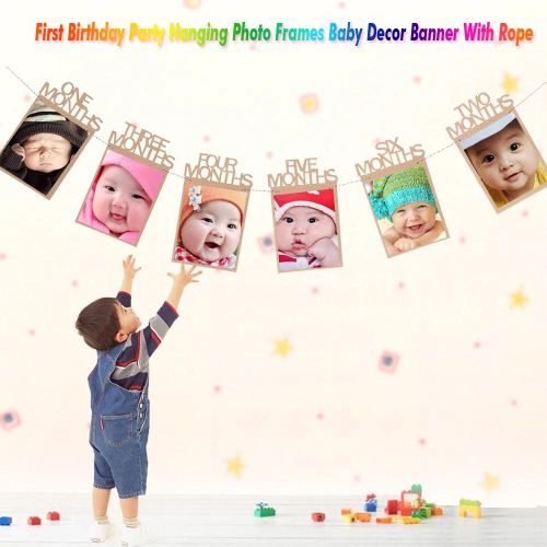 1er anniversaire fête suspendu cadres photo accessoires baby shower décor bannière avec corde
