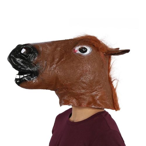 Réaliste Cosplay Animal Forme Halloween Tête Masque Drôle Costume Danse Soirée Accessoire Marron