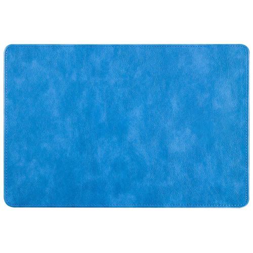 Tapis de souris de chargeur sans fil en cuir de couleur unie surfaces en douceur Tapis de bureau étanche pour ordinateurs portables PC Bleu,15W