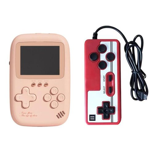 Console De Jeu Rétro Avec 500 Jeux Nostalgiques Intégrés Chargement Usb Mini Lecteur De Jeu Portable Rose Avec Manette De Jeu