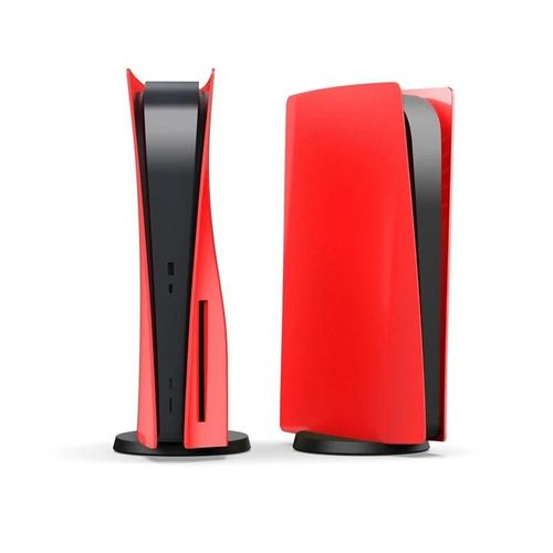 Couvercle De Console Ps5 Plaques Frontales Rigides Antichocs Anti-Rayures Anti-Poussière Plaque Frontale De Remplacement Coque Rouge