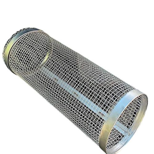 Panier à griller cylindrique en acier inoxydable Barbecue Net Légumes Panier à barbecue à viande Petite taille 20cm