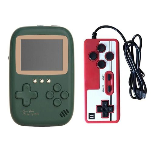 Console De Jeu Rétro Avec 500 Jeux Nostalgiques Intégrés Chargement Usb Mini Lecteur De Jeu Portable Vert Avec Manette De Jeu