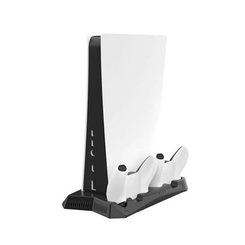 Support Vertical Avec Ventilateur De Refroidissement Pour Station De Charge De Console Ps5 Station D'accueil Avec Chargeur À Double Contrôleur Et Système De Refroidissement