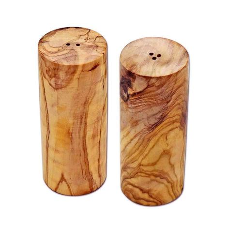 Set De 2 Salières Et Poivrières « Tour » En Bois D'Olivier