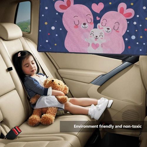 Rideau De Voiture Magnétique De Dessin Animé Parasol Réglable Pour Bébé Enfants Lapin Fenêtre Arrière