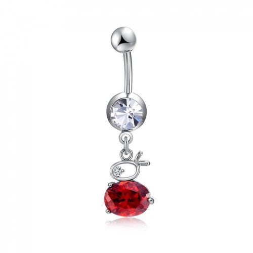 Lapin En Forme De Ventre Nombril Bague Zircon Acier Inoxydable Corps Piercing Bijoux