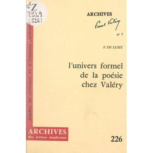 L'univers Formel De La Poésie Chez Valéry