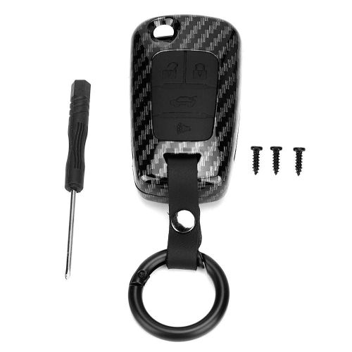 Fibre De Carbone Texture Télécommande Porte-Clés Coque De Cas Pour Chevrolet Cruze 2011-2016 Noir