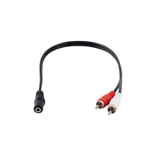 Mini jack femelle stéréo 3,5 mm vers 2 prises RCA mâles Câble de cordon d'adaptation auxiliaire
