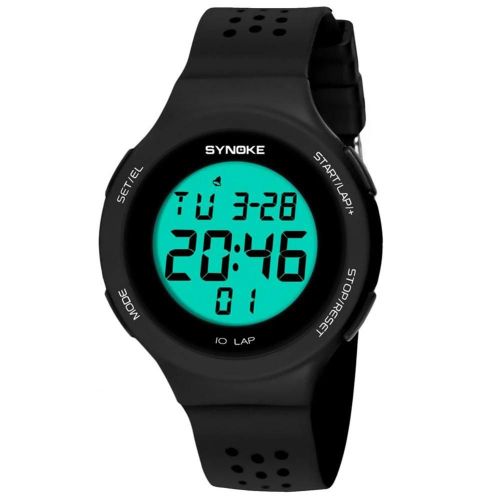 Synoke Montre Électronique Multifonctionnelle Montre-Bracelet Sport À Affichage Numérique Étanche (Noir)