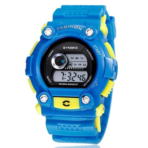 Synoke Montre Électronique Multifonctionnelle Montre-Bracelet Sport À Affichage Numérique Étanche (Bleu)