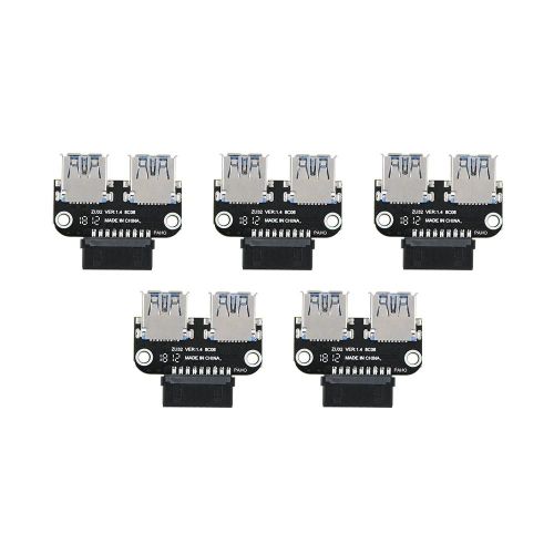 5pcs USB3.0 Connecteur de carte mère 19 broches Connecteur vers 2 USB3.0 A Port Adaptateur