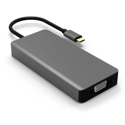 Adaptateur audio multifonction Type-C vers HDMI VGA Hub pour ordinateur PC Ordinateur portable