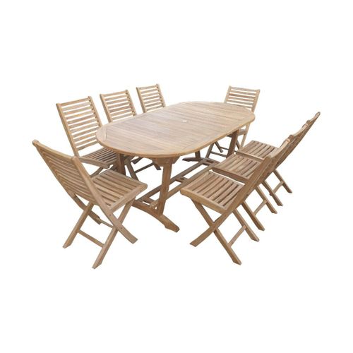 Ensemble De Jardin En Teck Premium Nila 8 Chaises Ballea