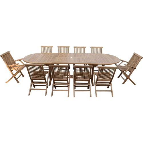 Ensemble De Jardin En Teck Premium Nila 8 Chaises Et 2 Fauteuils Jenae