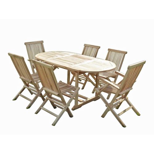 Ensemble Salon De Jardin En Teck Solo 4 Chaises 2 Fauteuils