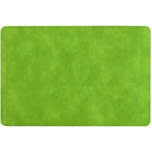 Tapis de souris de chargeur sans fil en cuir de couleur unie surfaces en douceur Tapis de bureau étanche pour ordinateurs portables PC Vert,15W