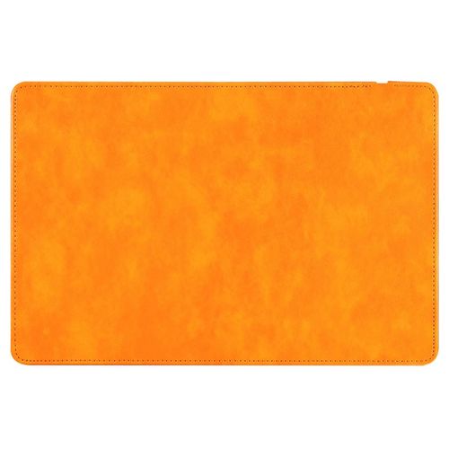 Tapis de souris de chargeur sans fil en cuir de couleur unie surfaces en douceur Tapis de bureau étanche pour ordinateurs portables PC Orange,10W