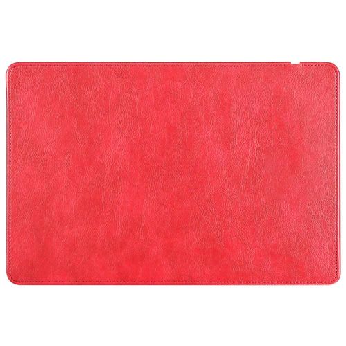 Tapis de souris de chargeur sans fil en cuir de couleur unie surfaces en douceur Tapis de bureau étanche pour ordinateurs portables PC,rouge,10W