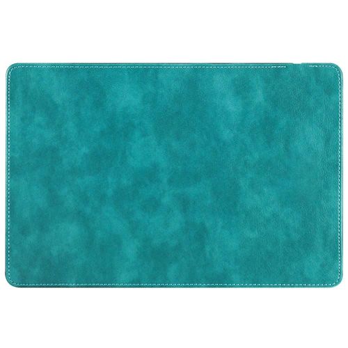 Tapis de souris de chargeur sans fil en cuir de couleur unie surface en douceur Tapis de bureau étanche pour ordinateurs portables PC Bleu lac,10W