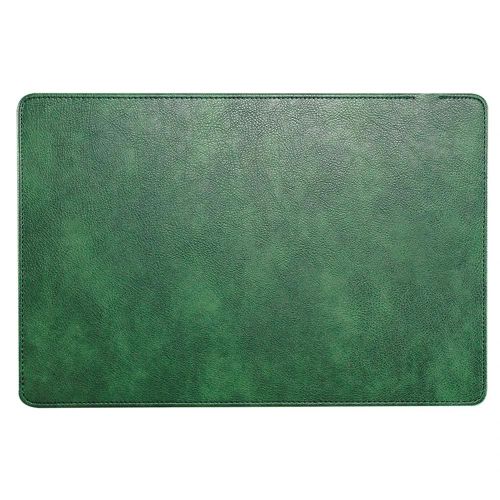 Tapis de souris de chargeur sans fil en cuir de couleur unie surfaces en douceur Tapis de bureau étanche pour ordinateurs portables PC Vert noirâtre,10W