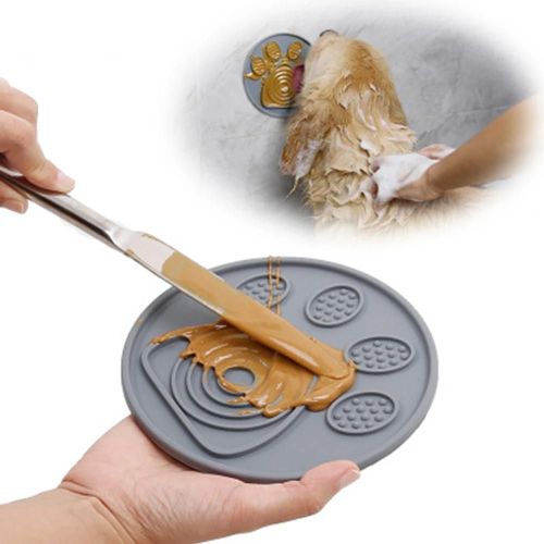 Pet Lickimat Slow Feeder Chien Lécher Tapis Et Boredom Buster Silicone Lickimat Gris