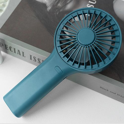 Ventilateur à main avec base et tablette parfumée 3 vitesses réglable 1500mAh batterie bleu