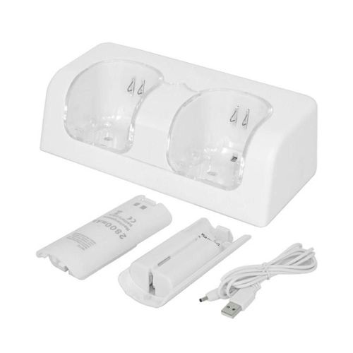 Double Chargeur Station De Charge Station D'accueil Support 2800 Mah 2 Batterie Pour Télécommande Wii Nouveau