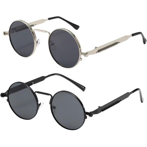 Pack De 2 Lunettes De Soleil Rondes, Lunettes De Soleil Rétro, Lunettes De Soleil Mode, Lunettes De Soleil Polarisées Pour Hommes, Lunettes De Soleil Street Style, Lunettes De Soleil De Fête