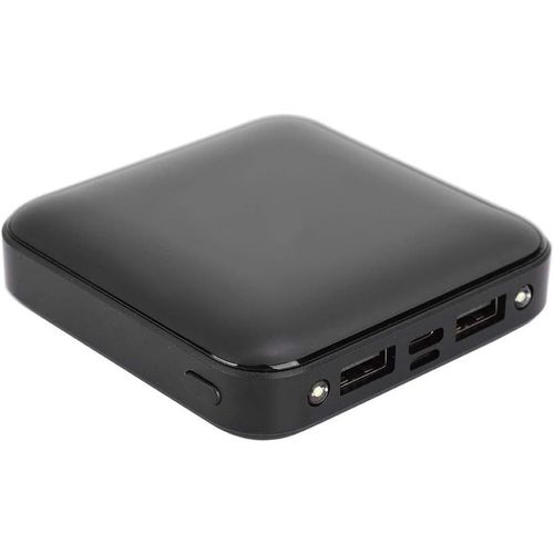 Lbgwp60-Mini Batterie Externe En Abs,Avec Câble De Données,Fonction De Lampe De Poche Légère À Double Led,Alimentation 10000mah 20000mah,Pour Les Voyages(Black,20000mah)