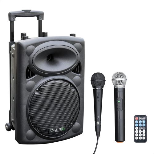 Checarzhn--No1-Port10Vhf-Bt-Enceinte Portable 10""/500W Max Avec 2 Micros (Filaire Et Vhf),Télécommande Et Housse De Protection-Bluetooth,Usb,Sd-Autonomie 5 À 7H-Speaker Box
