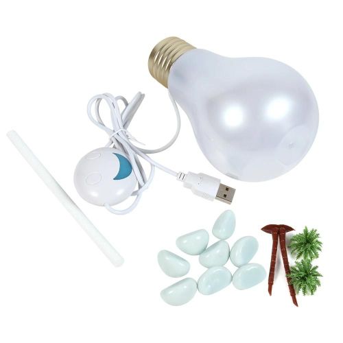 Diffuseur d'arôme USB Humidificateur Maison Mini Purificateur d'air LED Veilleuse Ampoule Forme Transparent