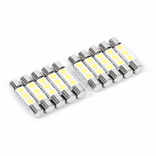 10pcs 3-Smd 29-30mm 6641 Fusible Led Ampoule Vanity Miroir Lumière Pare-Soleil Lampe Blanc