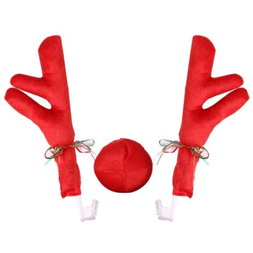Costume De Voiture Bois De Renne De Noël Et Nez Rouge Pour Camion Décor Cadeaux Rouge