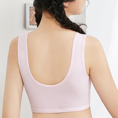 Gilet En Pur Coton Non Éponge Double Couche Respirant Pour Les Petites Filles Rose,M