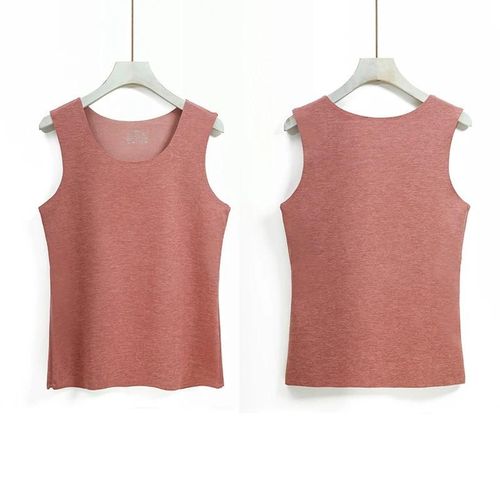 Gilet Thermique Patch En Soie Douce Débardeur Thermique Gilet Chauffant Sans Couture Léger Caraco Sans Manches Brossé Double Face Patch De Soie Rose Femme,Femmes Xl Taille Recommandée 155-163 Poids 100-11