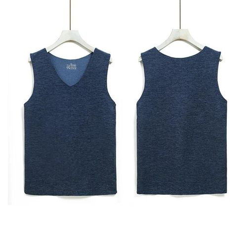 Gilet Thermique Patch En Soie Douce Débardeur Thermique Gilet Chauffant Sans Couture Léger Caraco Sans Manches Brossé Double Face Patch De Soie Bleu Mâle,Hommes Xl Taille Recommandée 165-175 Poids 120-140