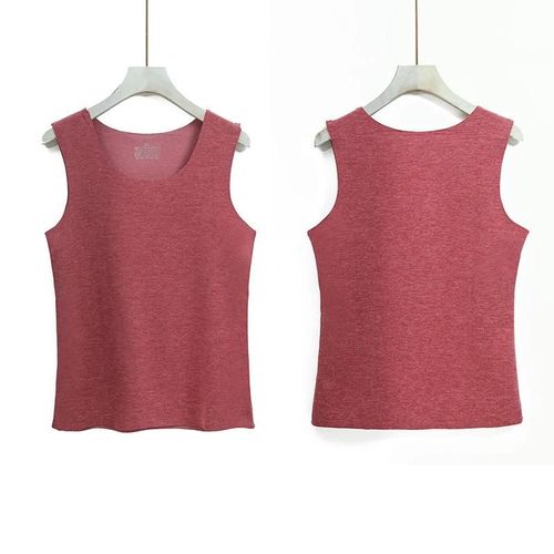 Gilet Thermique Patch En Soie Douce Débardeur Thermique Gilet Chauffant Sans Couture Léger Caraco Sans Manches Brossé Double Face Patch De Soie Prune Femme,Femmes Xl Taille Recommandée 155-163 Poids 100-11