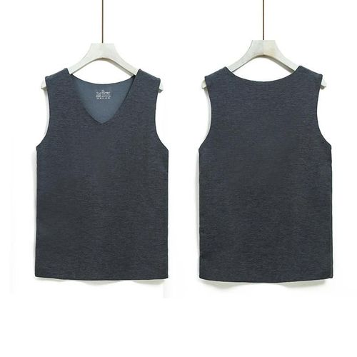 Gilet Thermique Patch En Soie Douce Débardeur Thermique Gilet Chauffant Sans Couture Léger Caraco Sans Manches Brossé Double Face Patch En Soie Gris Clair Pour Hommes,Hommes Xxxl Taille Recommandée 180-195 Poids 160-18