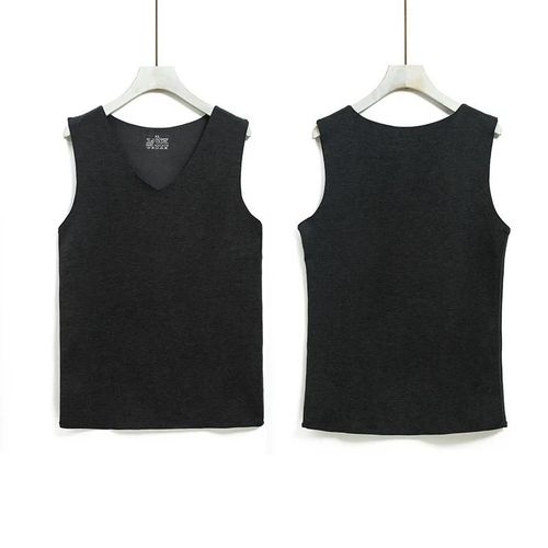 Gilet Thermique En Soie Douce Patch Débardeur Thermique Gilet Chauffant Sans Couture Léger Camisole Sans Manches Brossé Double Face Male Tan Hei Se Silk Patch,Hommes Xl Taille Recommandée 165-175 Poids 120-140