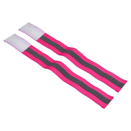 2pcs Élastique Réfléchissant Bracelet De Sécurité Brassard Pour La Course À Pied (Rose Rouge)
