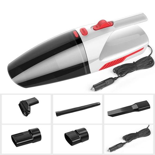 Aspirateur De Voiture Portable Aspirateur Automatique Portatif 120w Haute Aspiration Pour Le Nettoyage À Domicile Humide Et Sec Mini Aspirateur Nettoyer Filaire Blanc
