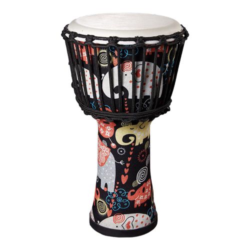 Tambour Africain En Peau De Chèvre,Motifs D'art Colorés,Djembe,Bongo,Grand Cadeau Pour Débutants,Adultes Et Enfants,8 Pouces - Type Elephant Kingdom