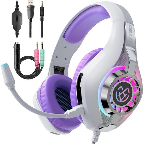 Shiba-Casque Gaming Pour Ps5, Casque Gamer 3d Son Surround Avec Microphone Antibruit, Ultraléger 250g, Haut-Parleur 50 Mm, Casque [1