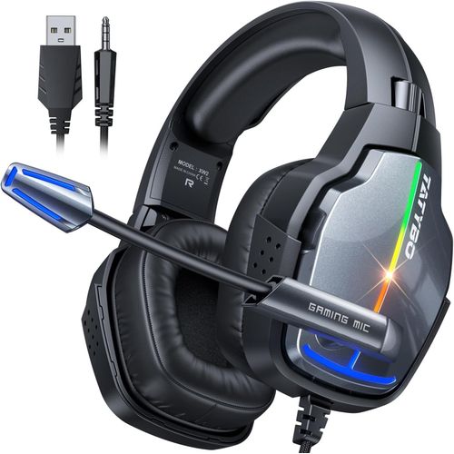 Shiba-Casque Gaming Pour Ps5, Casque Gamer Unique Rotative À 90°Avec Microphone Antibruit,Haut-Parleur 50 Mm, Casque Avec Quatre M[7