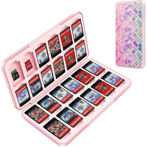 Shiba-Mignon Rose Boite De Rangement Jeux Switch Pour Nintendo Switch,Étui De Rangement Pour Carte De Jeu Portable Avec 24 Emplace[8