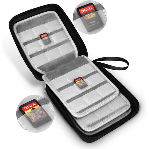 Shiba-Boîte De Rangement Jeux Switch Pochette Transparente Pour Ranger 72 Cartes De Jeu Nintendo Switch - Noir[526]